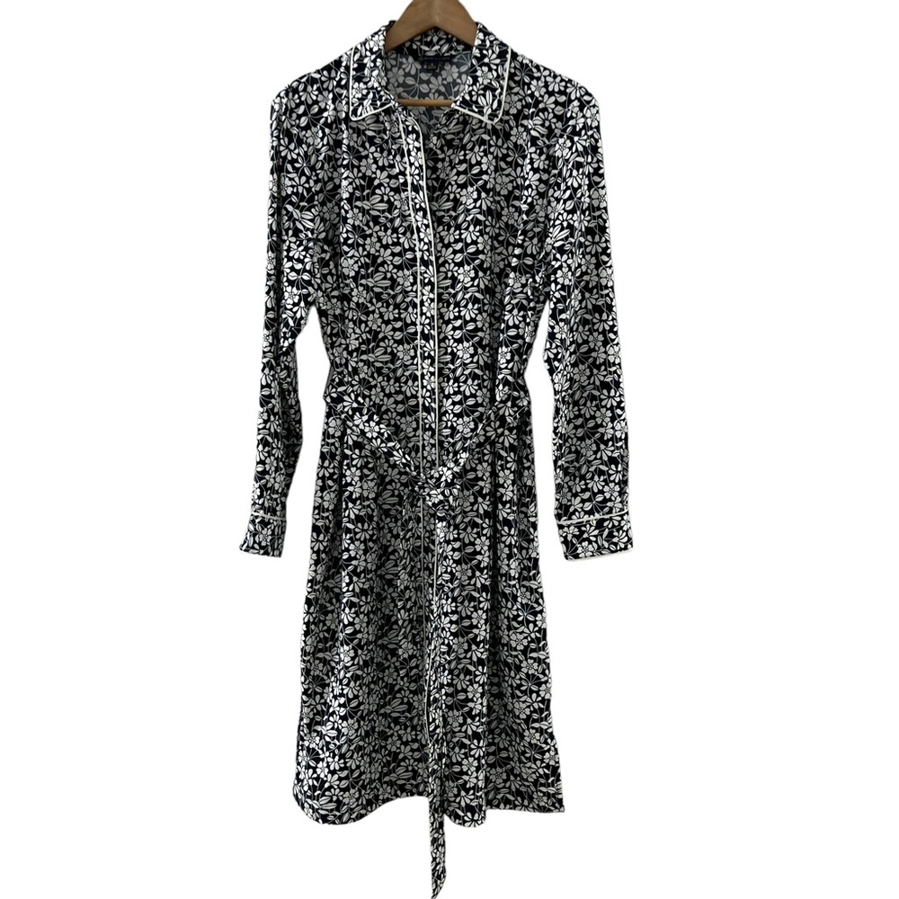 Brooks Brothers Navy and White Floral Shirt Dress